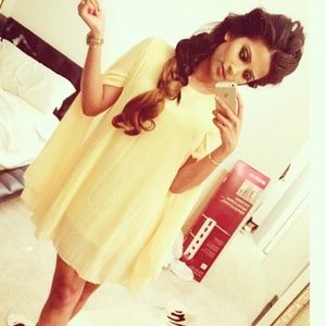 Yellow Cape Dress XS